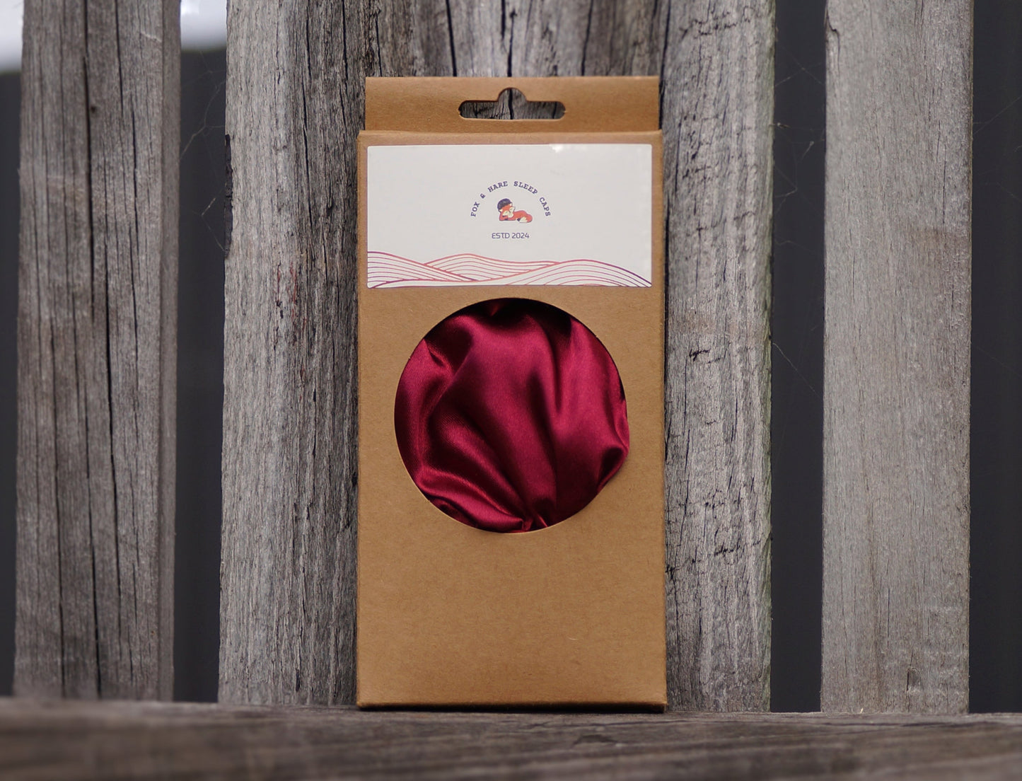 Fox & Hare Sleep Cap - Rustic Maroon