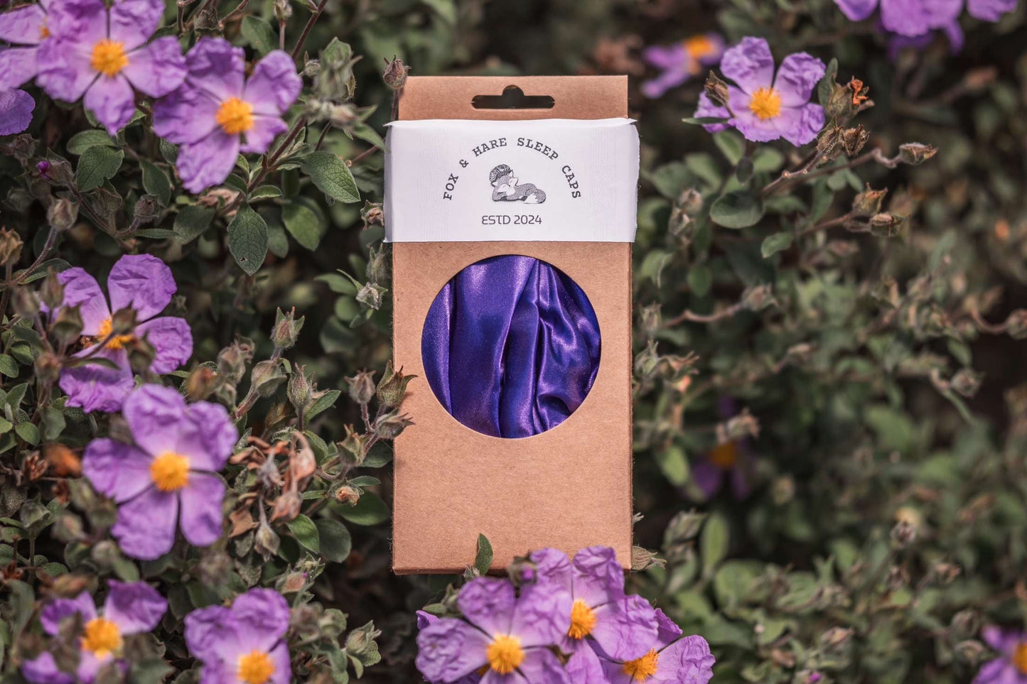 Fox and Hare Sleep Cap - Regal Purple